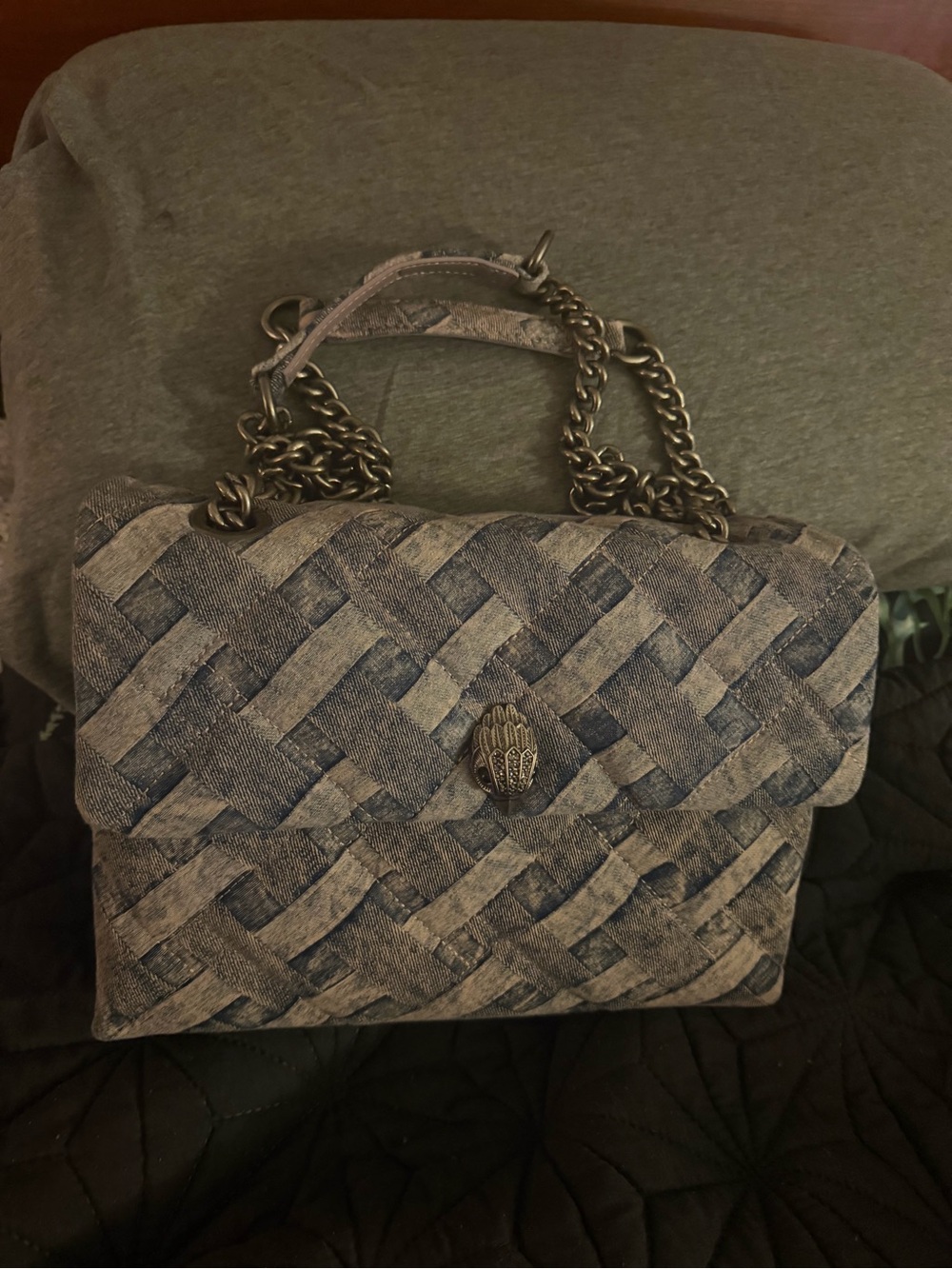 Kurt Geiger Quilted Chain-Handle Shoulder Bag in Light Lavender
